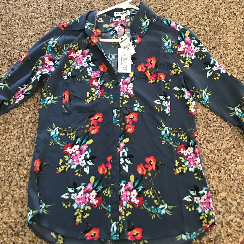 Express slim fit portofino shirt